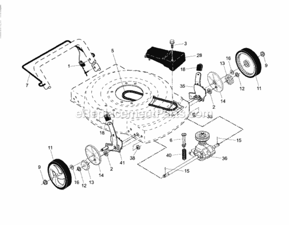 Page B Diagram and Parts List for 917375013  Craftsman Lawn Mower