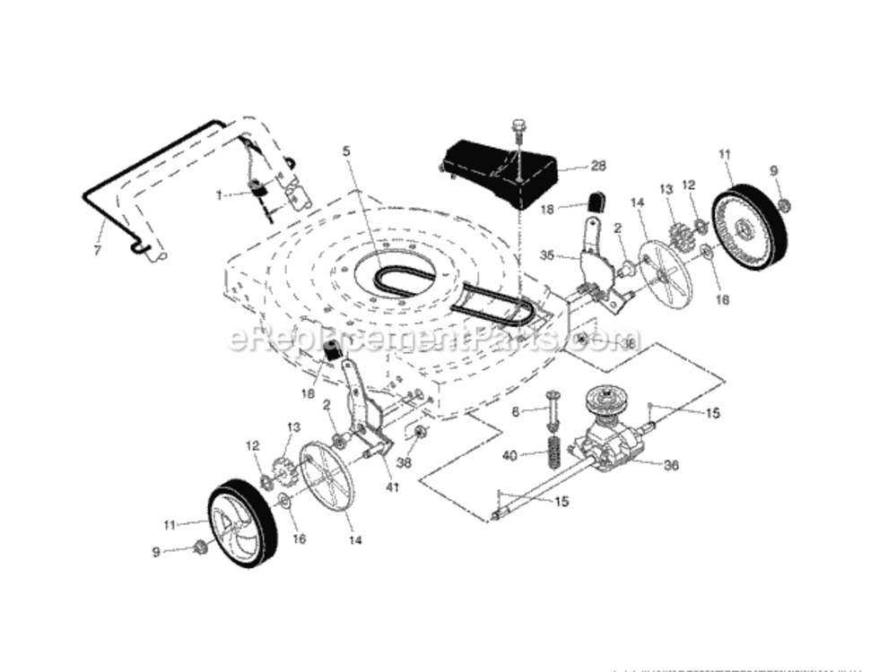 Page B Diagram and Parts List for 917375020  Craftsman Lawn Mower