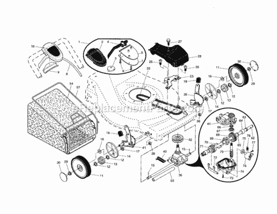 Page B Diagram and Parts List for 917375351  Craftsman Lawn Mower