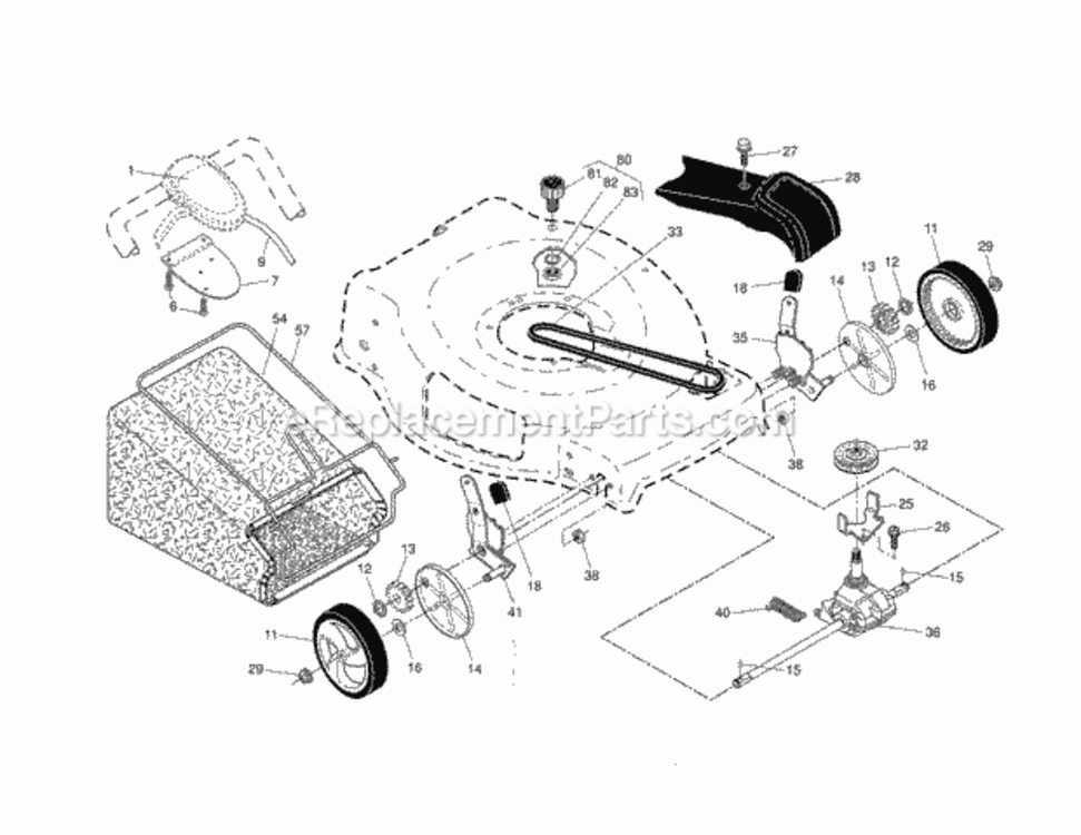 Page B Diagram and Parts List for 917375451  Craftsman Lawn Mower