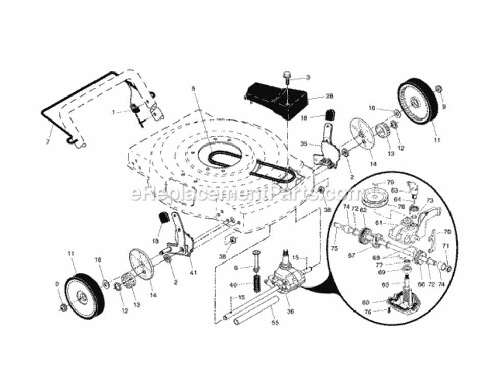 Page B Diagram and Parts List for 917375511  Craftsman Lawn Mower