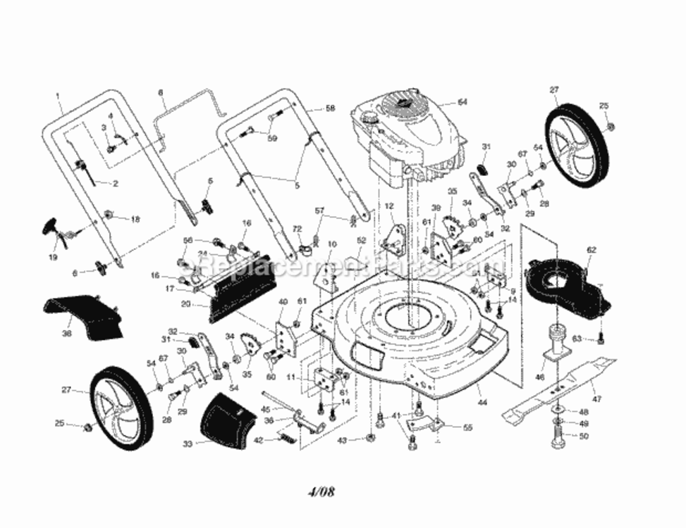 Page A Diagram and Parts List for 917375630  Craftsman Lawn Mower