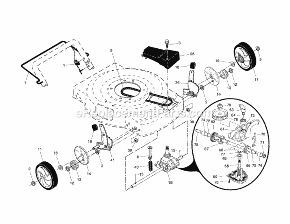 Page B Diagram and Parts List for 917375630  Craftsman Lawn Mower