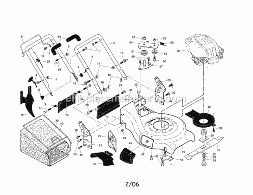 Page A Diagram and Parts List for 917375830  Craftsman Lawn Mower