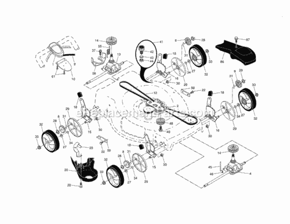 Page B Diagram and Parts List for 917375921  Craftsman Lawn Mower