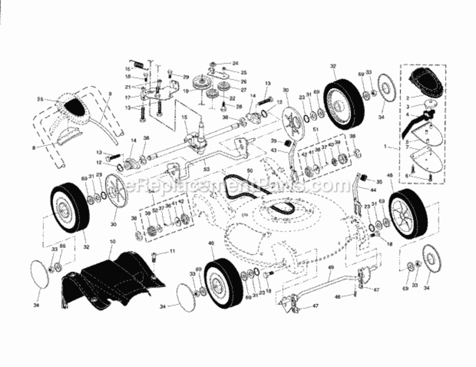 Page B Diagram and Parts List for 917375950  Craftsman Lawn Mower