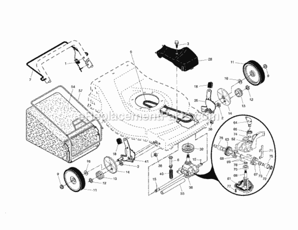 Page B Diagram and Parts List for 917376050  Craftsman Lawn Mower