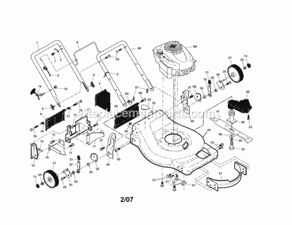 Page A Diagram and Parts List for 917376055  Craftsman Lawn Mower