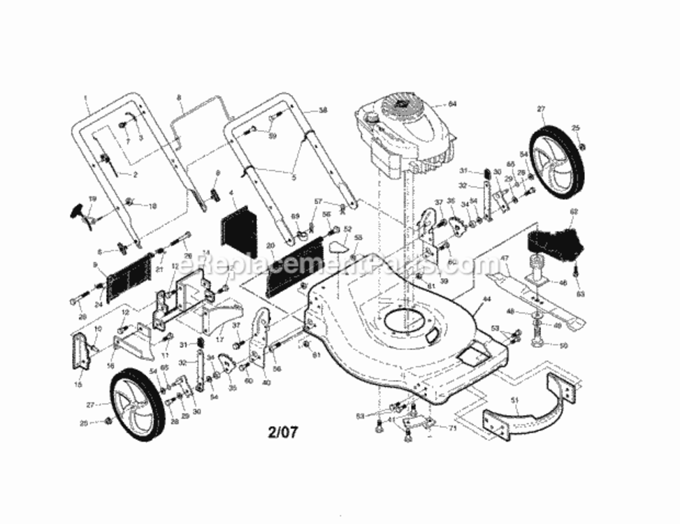 Page A Diagram and Parts List for 917376063  Craftsman Lawn Mower