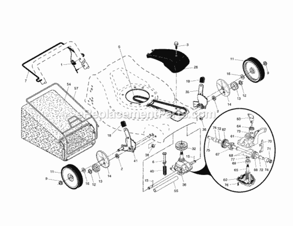 Page B Diagram and Parts List for 917376090  Craftsman Lawn Mower