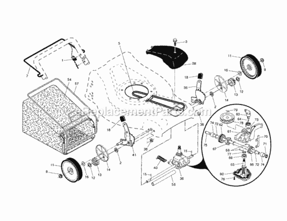 Page B Diagram and Parts List for 917376093  Craftsman Lawn Mower