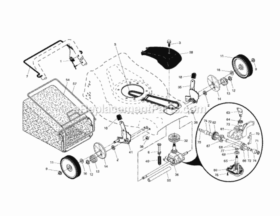 Page B Diagram and Parts List for 917376095  Craftsman Lawn Mower
