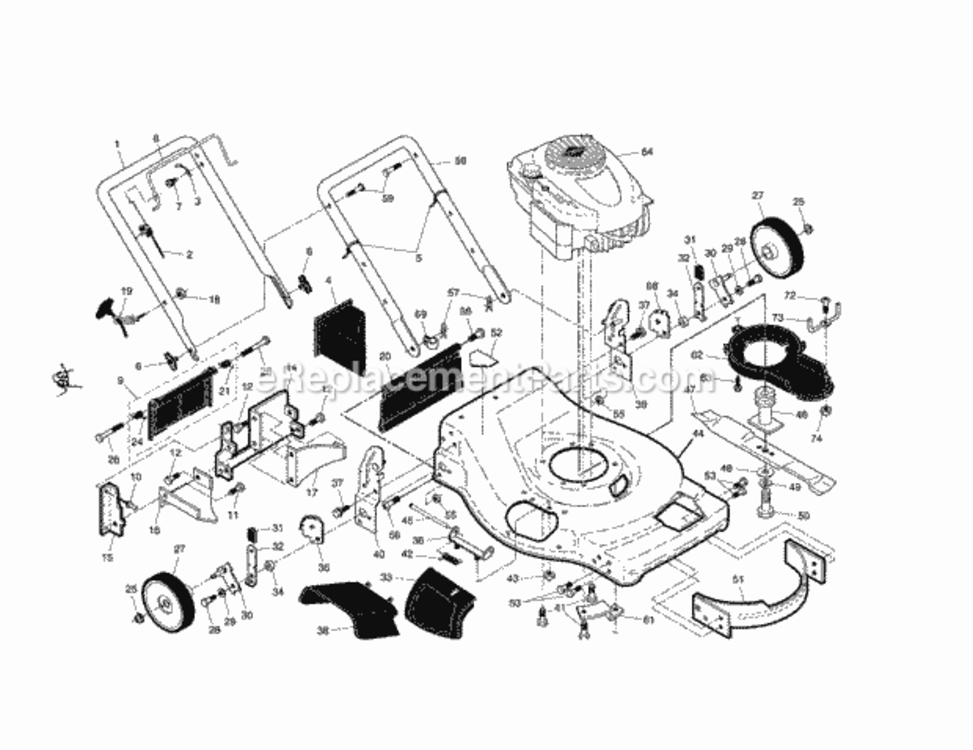 Page A Diagram and Parts List for 917376150  Craftsman Lawn Mower