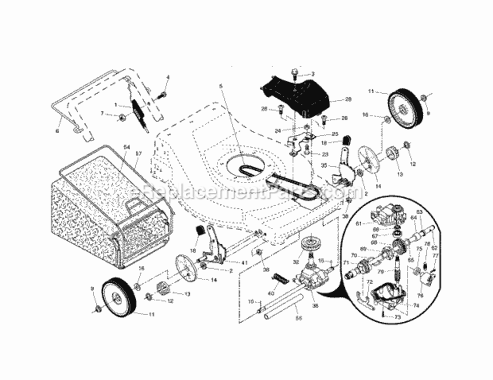 Page B Diagram and Parts List for 917376152  Craftsman Lawn Mower
