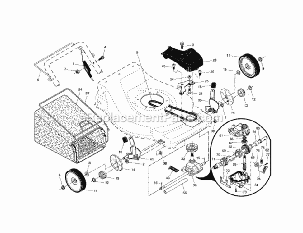 Page B Diagram and Parts List for 917376153  Craftsman Lawn Mower