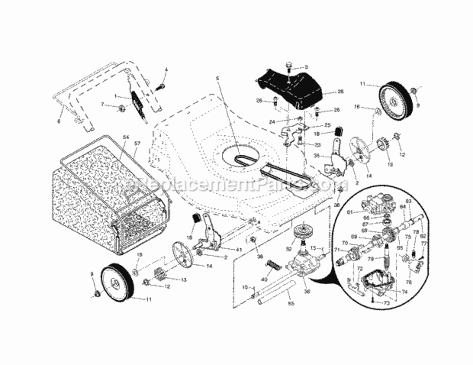 Page B Diagram and Parts List for 917376165  Craftsman Lawn Mower