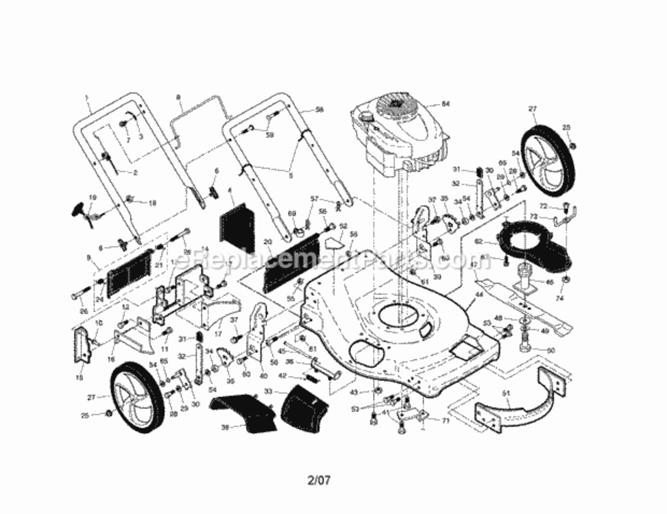 Page A Diagram and Parts List for 917376166  Craftsman Lawn Mower