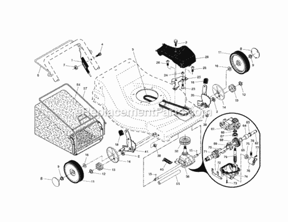 Page B Diagram and Parts List for 917376166  Craftsman Lawn Mower