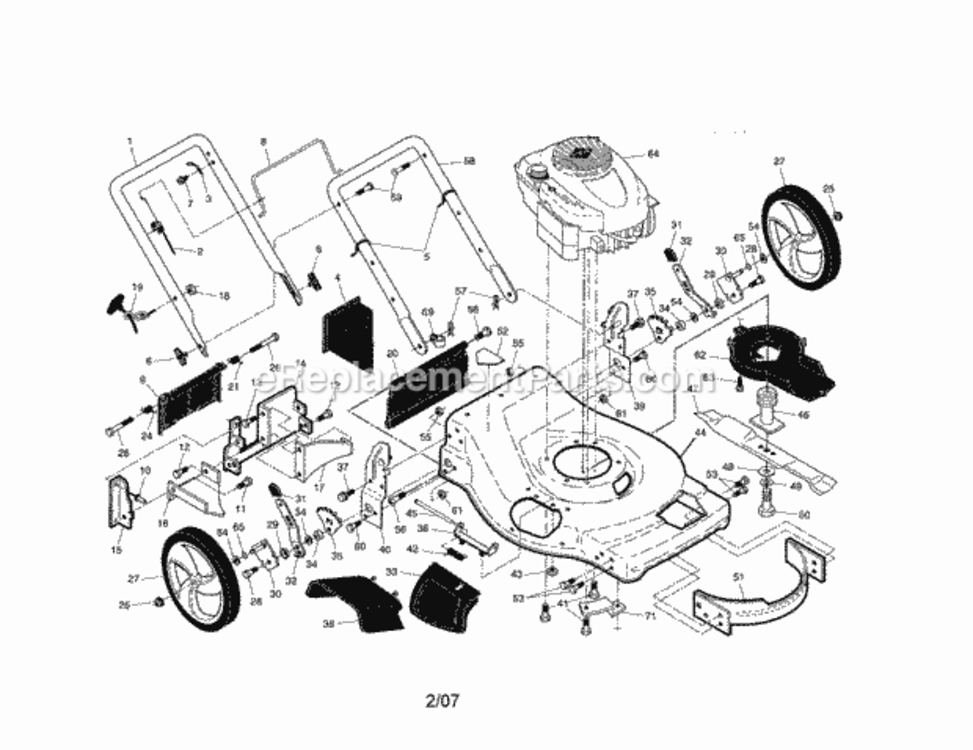 Page A Diagram and Parts List for 917376168  Craftsman Lawn Mower