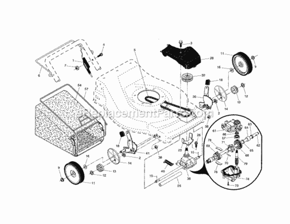 Page B Diagram and Parts List for 917376168  Craftsman Lawn Mower