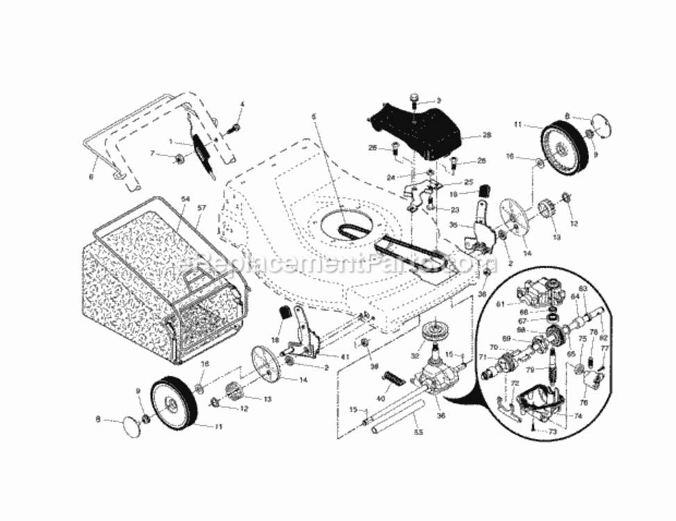 Page B Diagram and Parts List for 917376169  Craftsman Lawn Mower