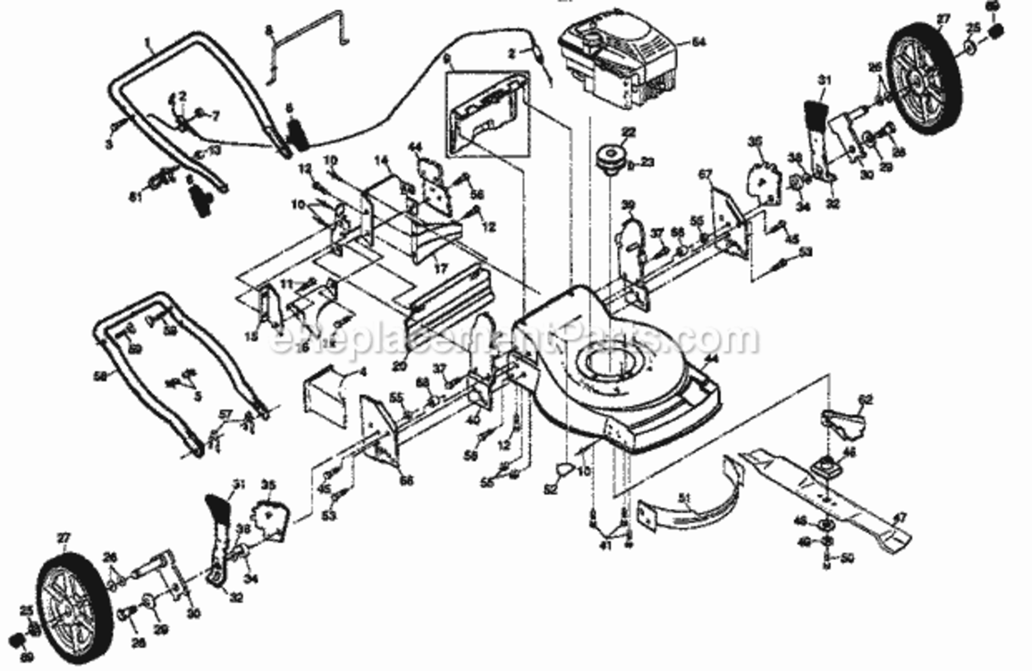 Page A Diagram and Parts List for 917376272  Craftsman Lawn Mower