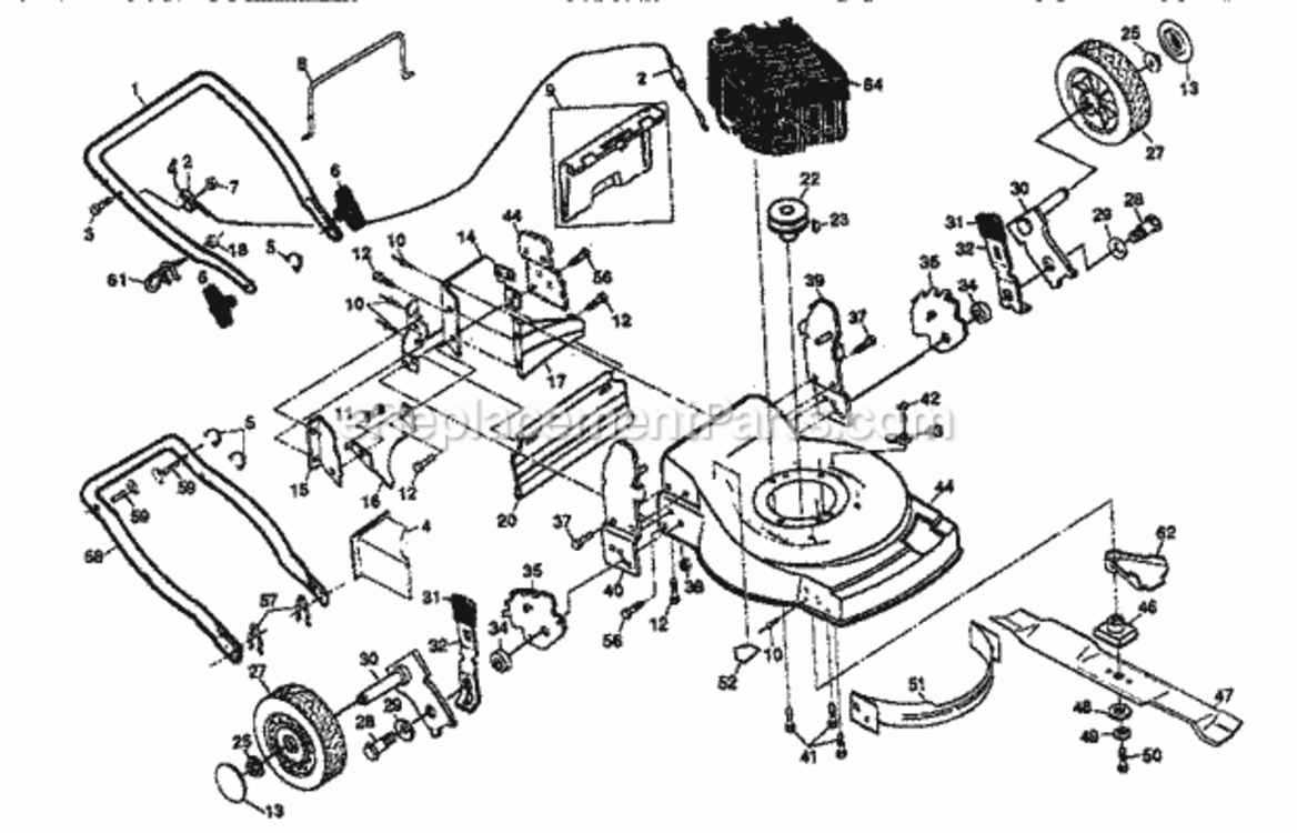 Page A Diagram and Parts List for 917376301  Craftsman Lawn Mower