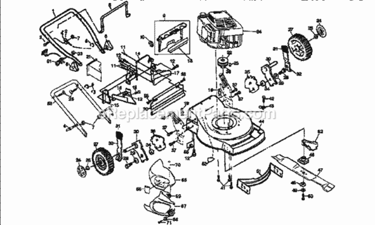 Page A Diagram and Parts List for 917376310  Craftsman Lawn Mower