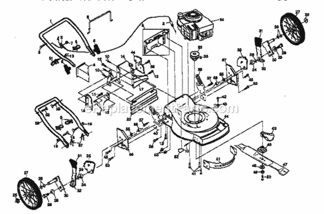 Page A Diagram and Parts List for 917376320  Craftsman Lawn Mower