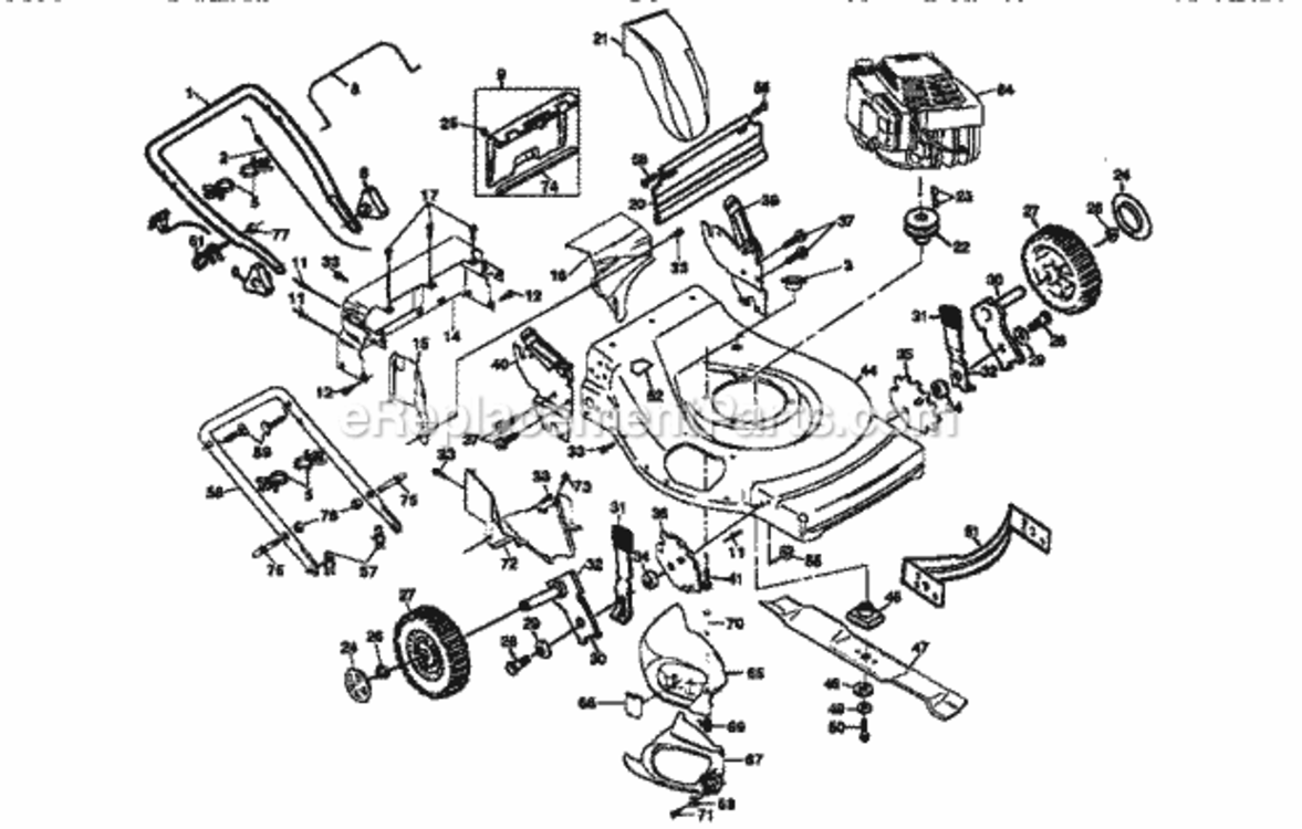 Page A Diagram and Parts List for 917376340  Craftsman Lawn Mower