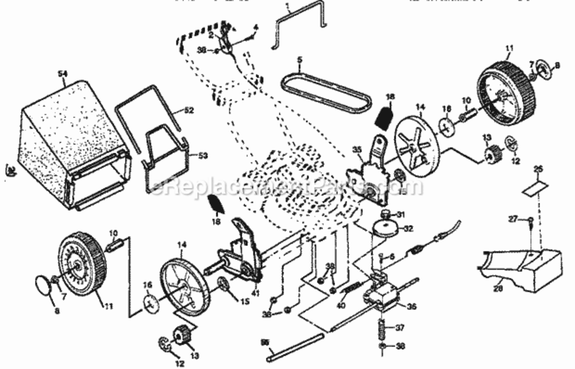 Page B Diagram and Parts List for 917376350  Craftsman Lawn Mower