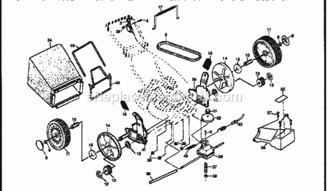 Page C Diagram and Parts List for 917376360  Craftsman Lawn Mower