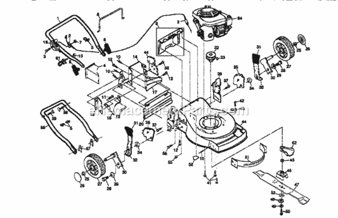 Page A Diagram and Parts List for 917376370  Craftsman Lawn Mower