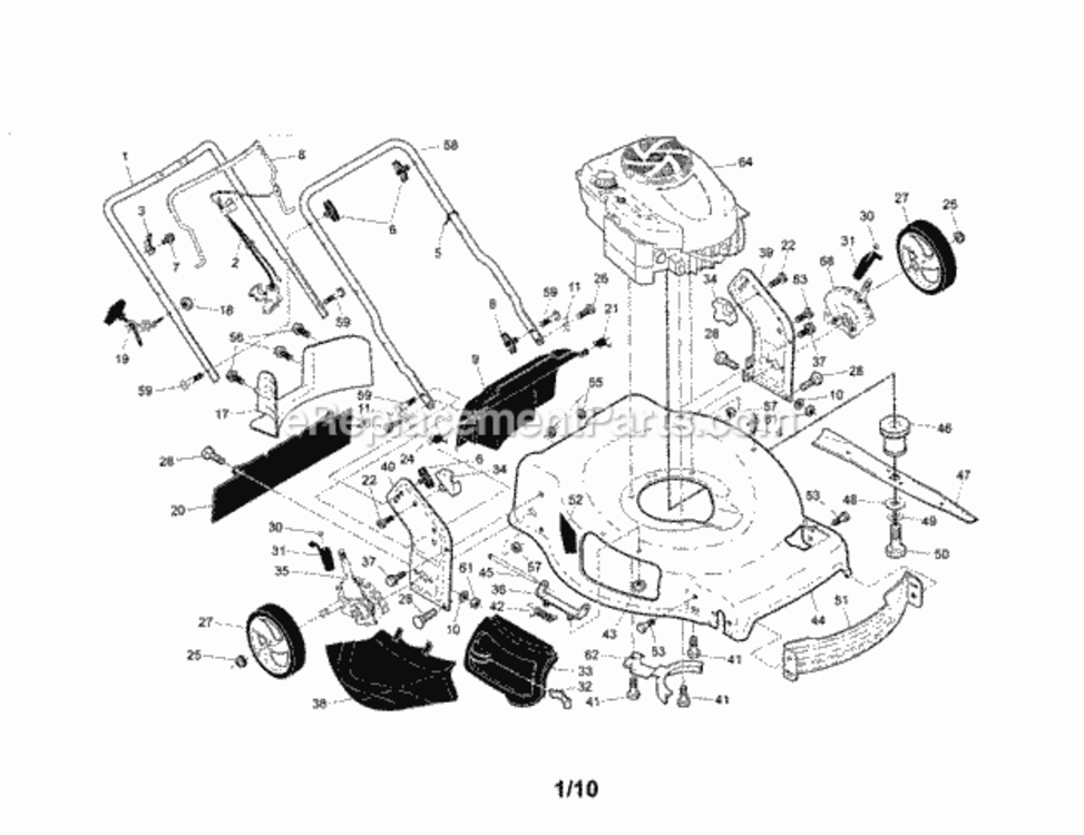 Page A Diagram and Parts List for 917376392  Craftsman Lawn Mower