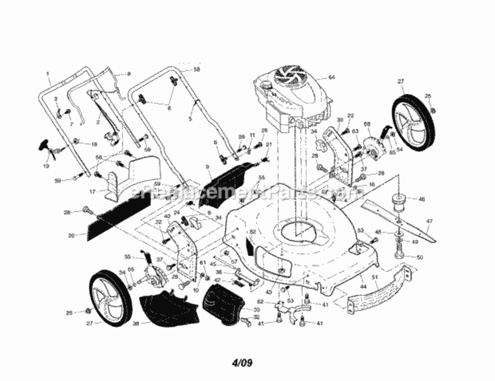 Page A Diagram and Parts List for 917376400  Craftsman Lawn Mower