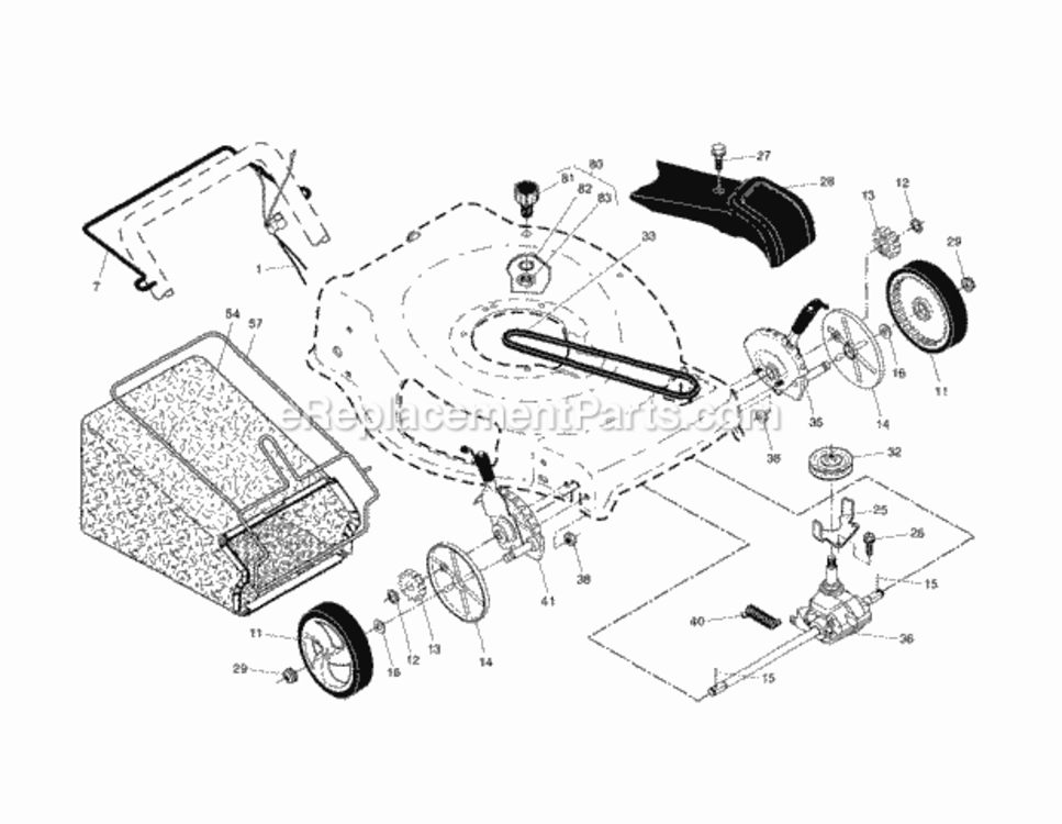 Page B Diagram and Parts List for 917376400  Craftsman Lawn Mower
