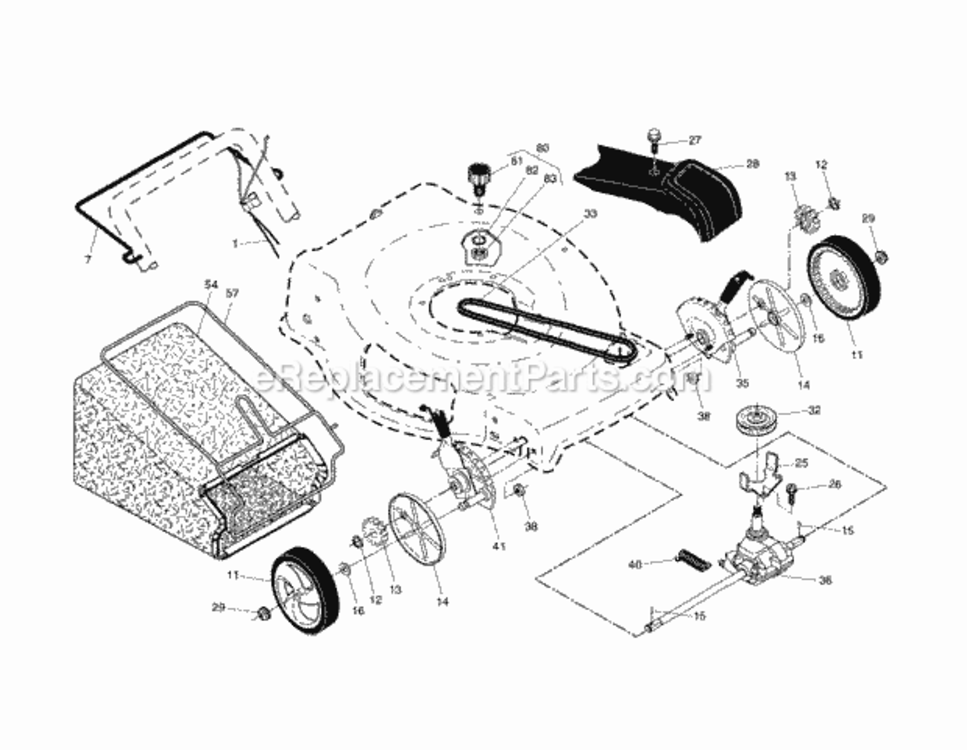 Page B Diagram and Parts List for 917376401  Craftsman Lawn Mower