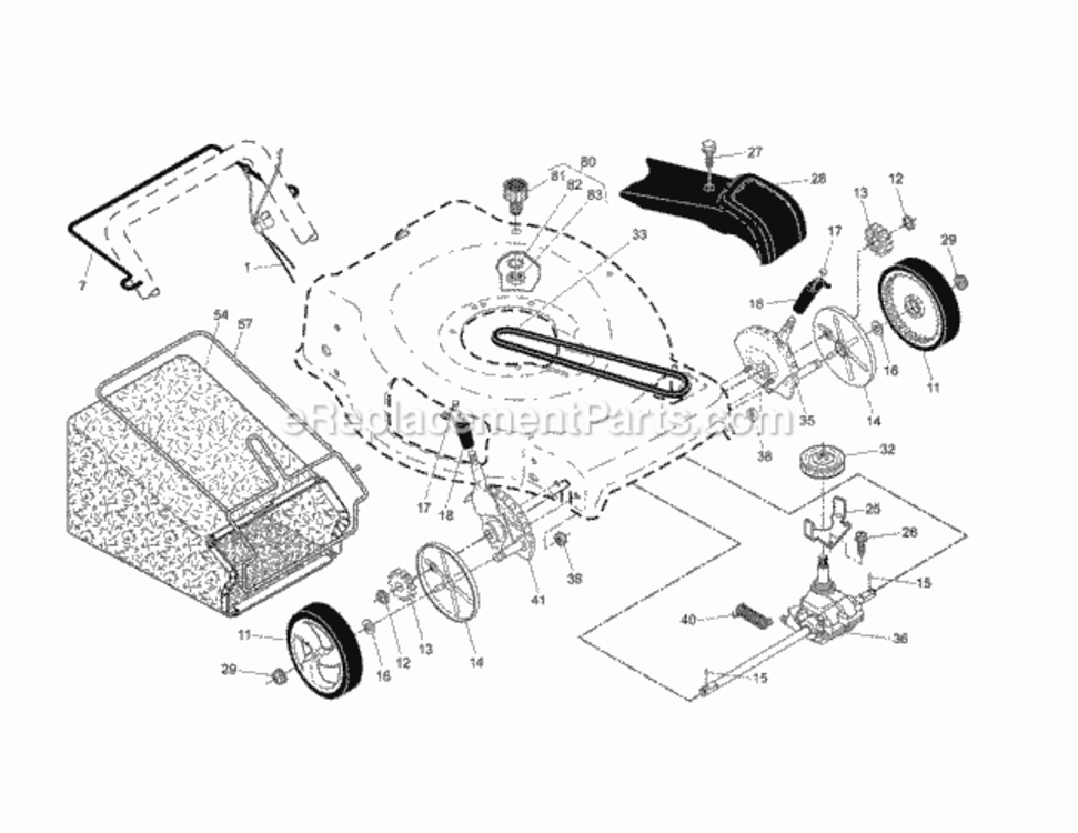 Page B Diagram and Parts List for 917376407  Craftsman Lawn Mower
