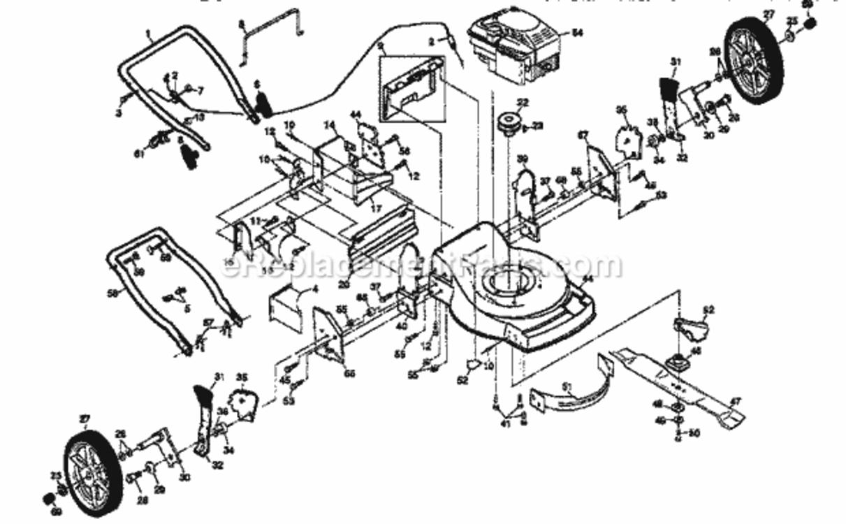 Page A Diagram and Parts List for 917376430  Craftsman Lawn Mower