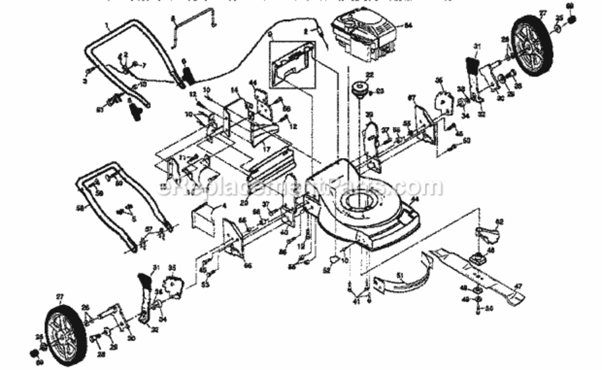 Page A Diagram and Parts List for 917376440  Craftsman Lawn Mower
