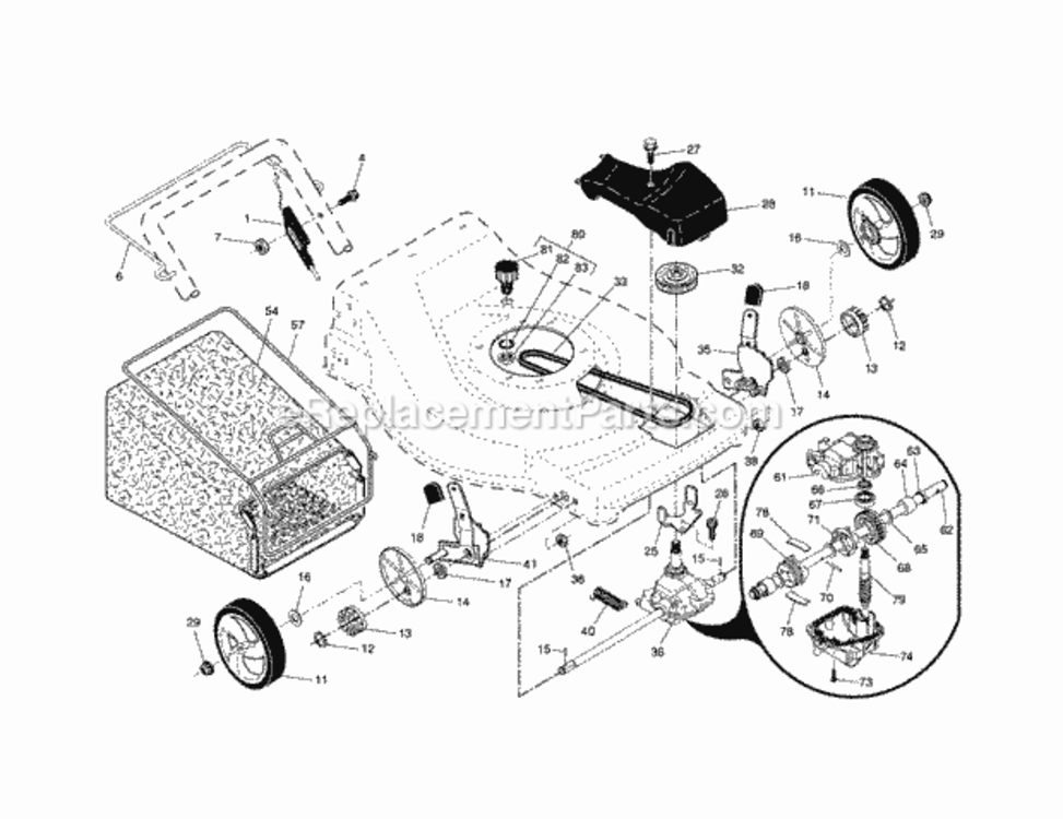 Page B Diagram and Parts List for 917376450  Craftsman Lawn Mower