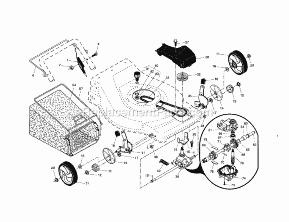 Page B Diagram and Parts List for 917376452  Craftsman Lawn Mower