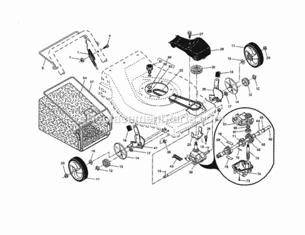Page B Diagram and Parts List for 917376460  Craftsman Lawn Mower