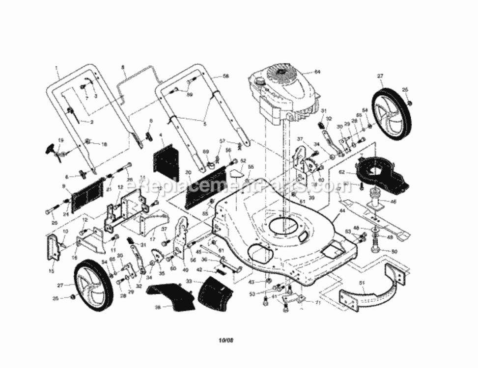 Page A Diagram and Parts List for 917376462  Craftsman Lawn Mower