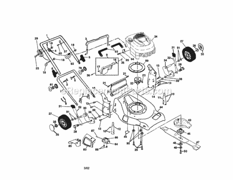 Page A Diagram and Parts List for 917376510  Craftsman Lawn Mower
