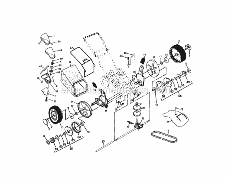 Page B Diagram and Parts List for 917376510  Craftsman Lawn Mower