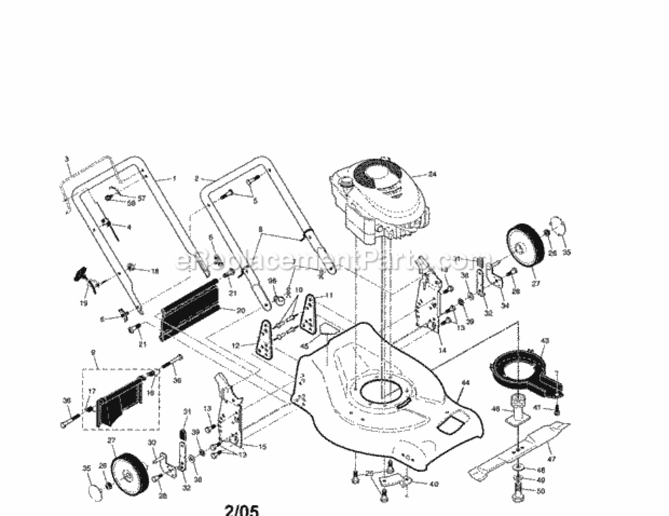Page A Diagram and Parts List for 917376521  Craftsman Lawn Mower