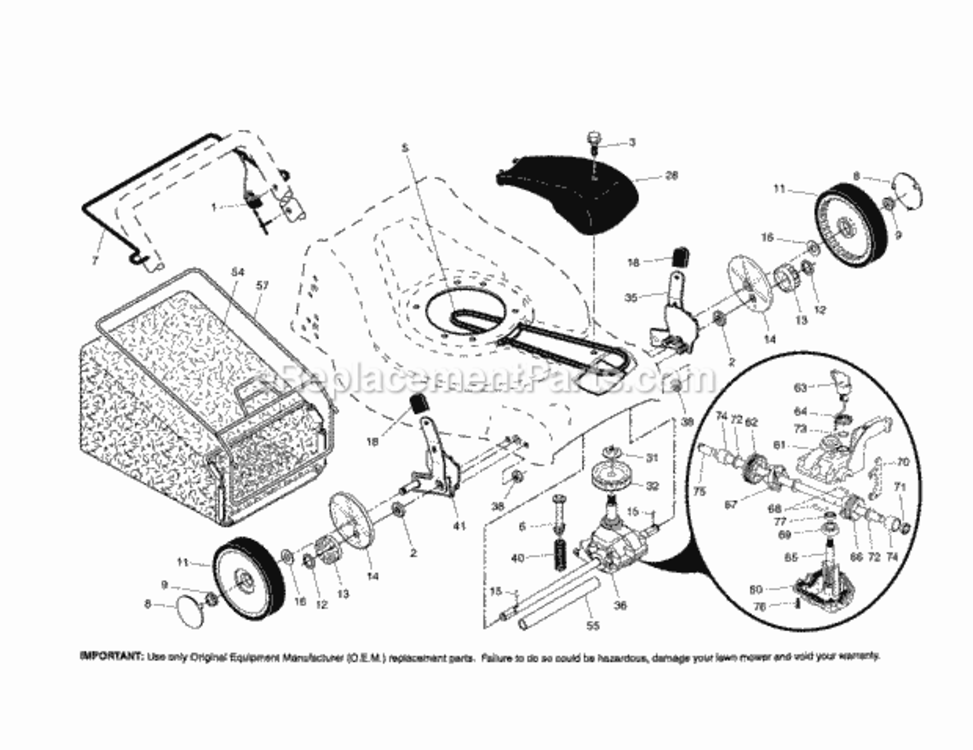 Page B Diagram and Parts List for 917376522  Craftsman Lawn Mower