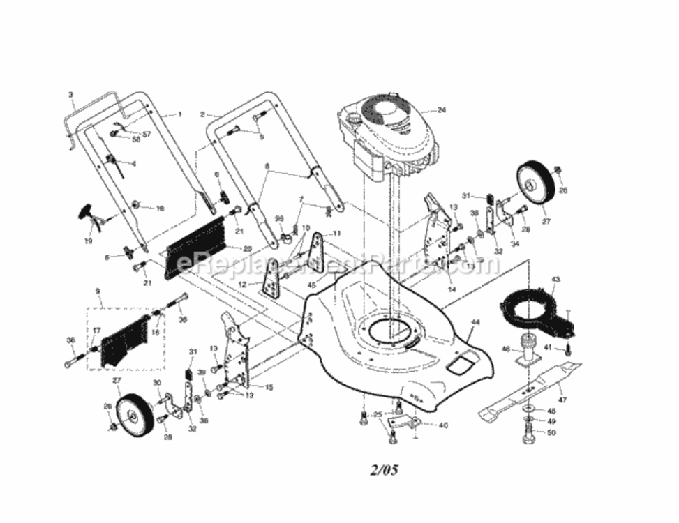 Page A Diagram and Parts List for 917376523  Craftsman Lawn Mower
