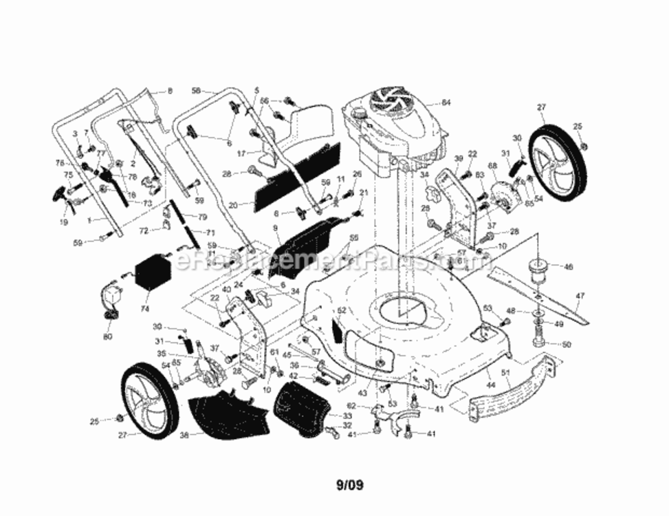 Page A Diagram and Parts List for 917376532  Craftsman Lawn Mower